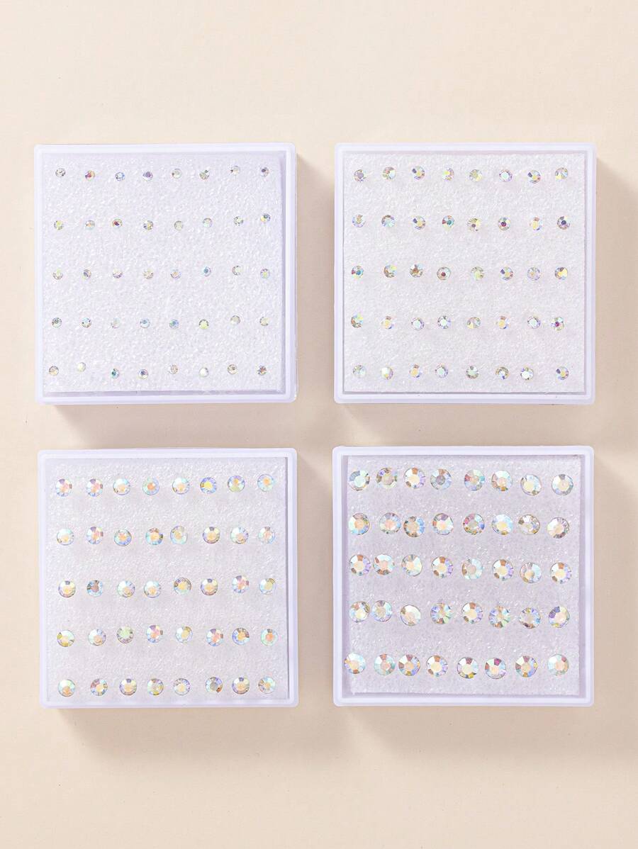 1套/20對時尚多色水晶石釘耳環女士珠寶 - 彩色 - 查看 1