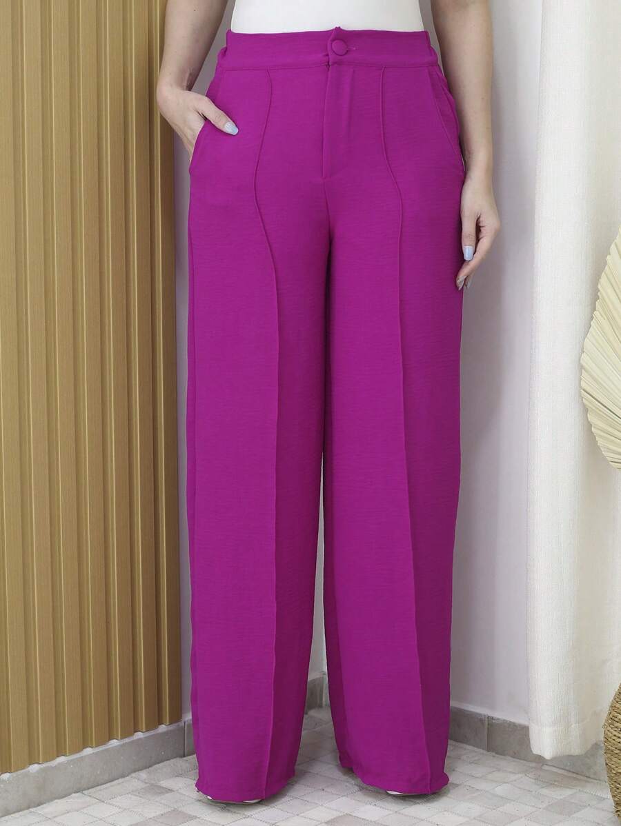 Women Pants - 乾枯玫瑰色 - 查看 1