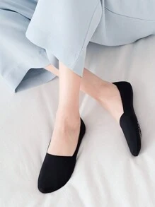 5對/組多色女士防滑隱形襪,底部帶毛巾防滑