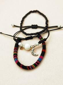 3入組時尚手工編織手鍊,適合日常女性佩戴