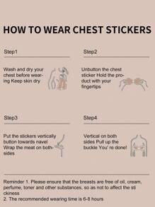 1pair Classic Round Cup Push Up Self-adhesive Sticky Bra In Black - Black - View 4