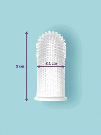 1個藍色360度環繞犬牙刷,並搭配手指套,適用於家居清潔