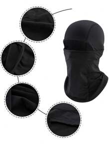 巴拉克拉法帽口罩領口罩防風紫外線防護保暖滑雪面罩適合女士&臉部滑雪面罩雪摩托車騎行跑步面料戶外運動齒輪黑色 - 黑色 - 查看 10