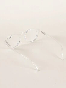 1pc Unisex Kids' Oval Frame Retro Style Glasses Suitable For Daily Reading And Computer Use - Clear - View 4