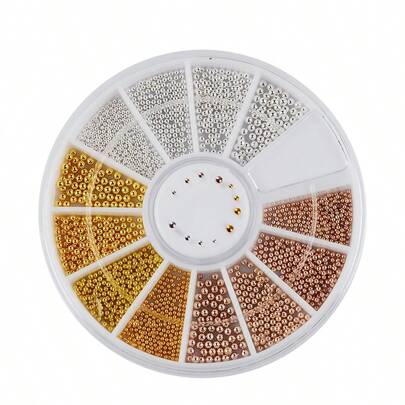 ART LALIC Assorted Colors Mini Metal Caviar Beads Nail Charms Metallic Nail Tips Jewelry For Nail Art Decoration Diy Nail Gems Nail Supplies Nails