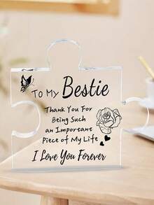 1份女性禮物,刻有浮雕拼圖亞克力牌匾,適用於女性生日禮物、女性友誼禮物、女性男性女孩她的友誼禮物,送給好閨蜜的精美禮物