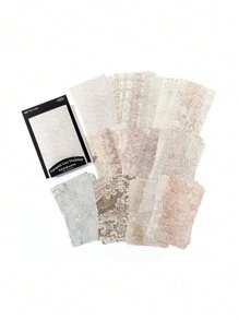 1pack 50 Sheets Vintage Lace Background Decorative Paper Material For Diy Scrapbooking Back To School