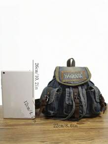 復古褪色小背包,休閒時尚,適合女士,適用於上學或通勤 - 彩色 - 查看 7