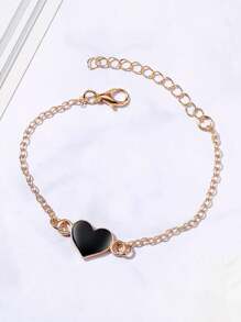 1 Đồng hồ đeo tay thạch anh dây da PU thời trang có đính đá Rhinestone trang trí hình bầu trời đầy sao & mặt đồng hồ hình trái tim + 1 Bộ vòng tay cho nữ (2 chiếc/bộ) làm quà tặng cho học sinh trở lại trường vào ngày lễ tình nhân - màu đen - Xem 5
