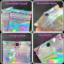 50 件 2.4x4 英寸(6x10 厘米)全息可重複密封袋,用於食品儲存、糖果和珠寶包裝 - 彩色 - 查看 4