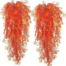 1 件,秋季人造藤蔓植物,假蕨類植物人造植物大型人造懸掛植物,人造懸掛植物牆壁植物假常春藤房間裝飾,家庭花園婚禮派對室內室外裝飾,秋季感恩節萬聖節豐收節裝飾 - 橘色 - 查看 1