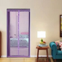 Cortina Puerta Velo Anti Insectos Zancudos Magnetica Mosquitero Malla Verano Persiana - Azul - Ver 6