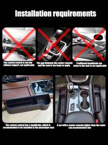 汽車收納盒水杯架內裝座椅中間縫隙盒塑膠車載收納盒真皮車載收納盒 - 黑色 - 查看 5