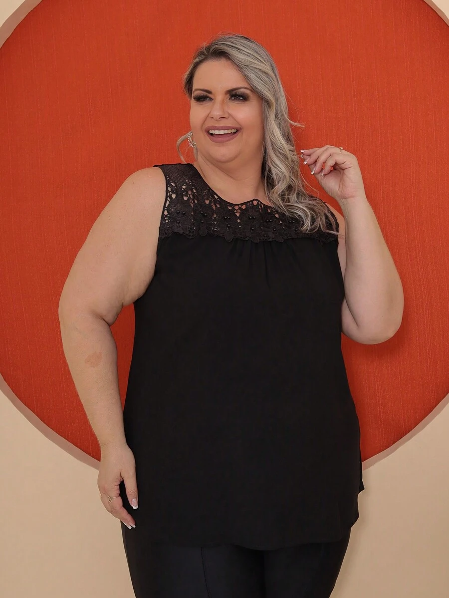 Plus Size Blouses - màu đen - Xem 1