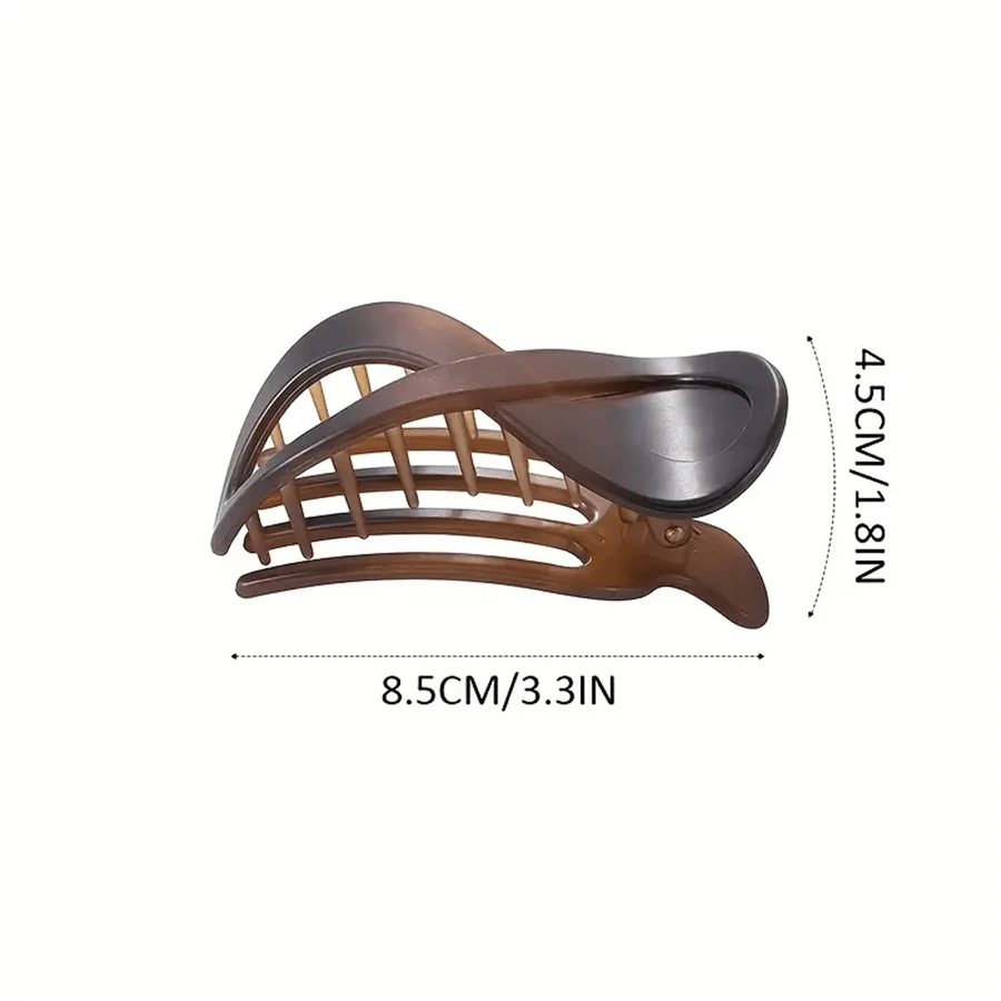 2pcs/lot Ins Style 8-shaped Hair Clips With Matte Disk And Leopard/polka Dot/bowknot Design, Premium Clamp Hairgrips - amber - View 2