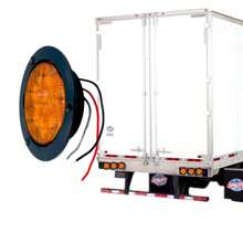 Par Plafón 6 Leds Redondo Camión Fijo-estrobo Bisel Negro - Naranja - Ver 3