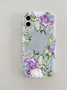 1 Ốp điện thoại có hoa văn màu kem trong suốt hình hoa màu tím Tương thích với Apple/Samsung/Xiaomi/Redmi - Trong sáng - Xem 5