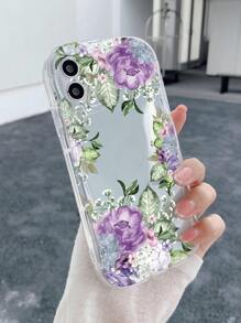 1 Ốp điện thoại có hoa văn màu kem trong suốt hình hoa màu tím Tương thích với Apple/Samsung/Xiaomi/Redmi - Trong sáng - Xem 4