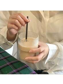 1pc 300ml/10oz Heat Resistant Straight Drinking Cup For Ice Coffee, Transparent Kitchen & Home Drinkware, Birthday Gift - Transparent - View 6