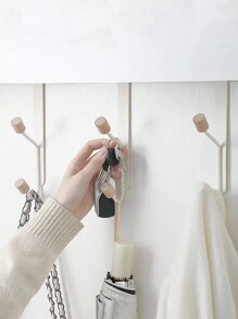 1個簡單的衣櫥收納架,門後帽衣服配件收納架,家居臥室掛櫃無需鑽孔 - 白色 - 查看 3