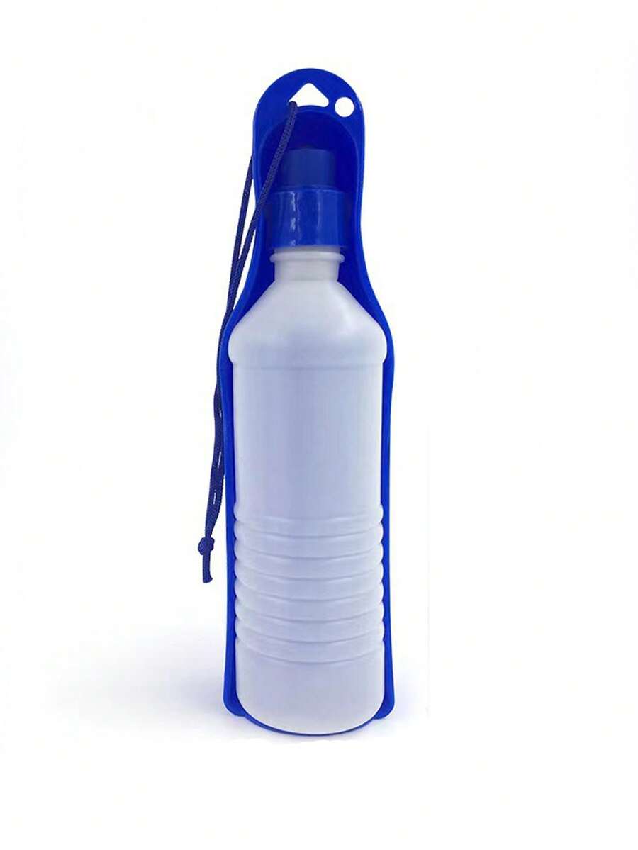 1pc Portable Plastic Water Bottle For Outdoor Activities, Suitable For Pets Drinking - Blue - View 1