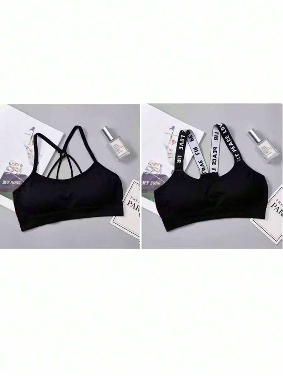 Áo ngực & Áo lót Nữ Tương phản ren Đơn giản - màu đen - Xem 1