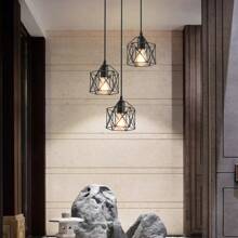 北歐鐵藝走廊、門廳、門廊、陽臺筒燈。現代簡約風格適用於入口和衣服房。燈泡不包含在內。 - 黑色 - 查看 2