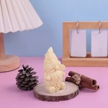 1入組白色矽膠模具適用於DIY香薰蠟燭,石膏裝飾用品,裝飾品和香氣石頭帶聖誕男士造型 - 白色 - 查看 4