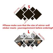 7pcs S Size New Rhinestone Acrylic Wall Sticker Mirror Asymmetric Mirror Vanity Mirror Living Room Decoration Decorative Mirrors Full Mirror - Black - View 8