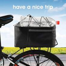12/15l 自行車後座包,後包架包登山車和公路自行車後儲物盒 - 黑色 - 查看 4