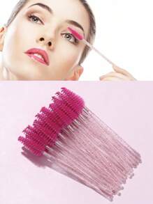 20pcs/Set Disposable Crystal Handle Rose Red Mascara Brush, Eyelash Grafting Comb, Lip Brush, Eyebrow Brush, Makeup Tools