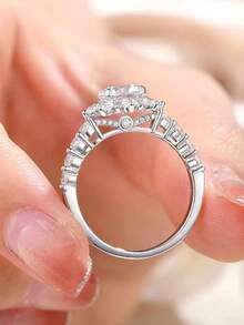2 件套純銀復古風格立方氧化鋯圓形切割女式永恆戒指套裝,適合日常佩戴、婚禮、訂婚