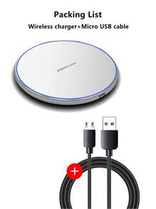 Lámpara de aleación de aluminio con carga inalámbrica de 10W y luz de respiración, compatible con smartphones de carga inalámbrica Qi - Blanco - Ver 10