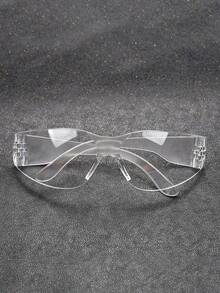 1pc Men's Fashionable Ellipse Shaped Pc Windproof And Protective Glasses With Reinforced Lens And Multiple Colors, Suitable For Daily Biking And Traveling Use - Clear - View 2