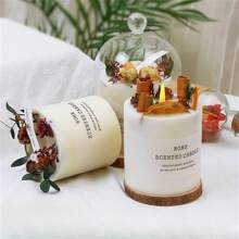 1 支森系花卉香薰蜡烛，适合浪漫晚餐、节日庆祝、生日、助眠香薰 - 玫瑰款 - 查看 1
