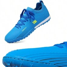 Hniadia Tian Baolun Men's Football Shoes For Hard And Loose Ground Outdoor Sports Ergonomic Design Advanced Leather Upper High Moisture Absorption Breathable Fly-knitting Technology Mid-cut Indoor Sports Futsal Football Boots Wear-resistant Rubber Sole Anti-slip Football Shoes Comfortable Inner Lining Excellent Foot Feeling Football Boots 39-44 Size Suitable For Men's Football Shoes, Worldwide Debut, Firm Football Training Shoes With Sole + Toe Stitching And Cold Glue Technology, Blue Football Boots