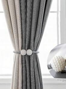 Bộ 2 dây buộc rèm cửa thời trang, dây buộc cửa sổ, dây cố định trang trí, thiết kế cà vạt cổ điển, thích hợp cho phòng khách, văn phòng - trắng - Xem 6