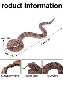 1件逼真的假蛇玩具,軟橡膠蛇模型,花園驚嚇鳥和松鼠的响尾蛇玩具人偶,紓緩壓力搞笑玩具派對禮物惡作劇道具