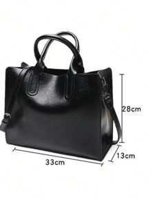 Bolsos de mano con diseño retro, bolso bandolera grande, casual y minimalista, bolso de hombro con correa larga, bolso de mano elegante para fiestas y compras, color negro