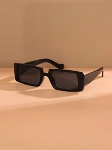 1pc Fashionable Square Frame Y2k Style Summer Beach Fashion Glasses Casual Shades Accessories - Black - View 1