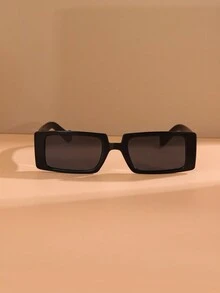 1pc Fashionable Square Frame Y2k Style Summer Beach Fashion Glasses Casual Shades Accessories - Black - View 2