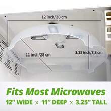 Magnetic Microwave Cover, Bpa-free Anti-splash Protective Device With Steam Vent, For Clean And Organized Cooking, Microwave/food Plate Cover, Kitchen Gadget For Oven And Food Protection - Transparent - View 2