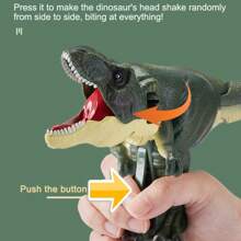 1 Pieza Juguete De Dinosaurio De Simulación Con Sonido, Suchomimus Y Spinosaurus Presionables Y Oscilables, Juguete De Broma - Verde - Ver 6