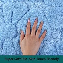 Siêu Mềm Nước Sợi siêu mịn Phòng tắm Thảm , Bồn tắm Đối với Phòng tắm Không trượt Máy giặt được Đối với - màu xanh da trời - Xem 3