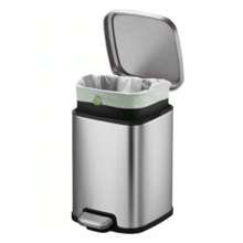 Set de 2 Botes de Basura cesto Eko 9 litros c/u Acero inoxidable - Plateado - Ver 5