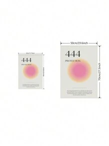 1張幸運號碼創意藝術海報印刷漸變光暈多彩漸變搞笑壁藝美學帆布壁畫家居裝飾客廳臥室俱樂部美學時尚臥室裝飾創意禮物,無框 - 粉色 - 查看 3