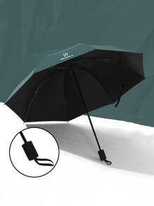 1 pieza Paraguas automático con estampado de letra - Verde Oscuro - Ver 1