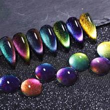 XEIJAYI 8瓶磁性凝胶指甲油，Y2K全息闪粉猫眼凝胶指甲油，磁性凝胶指甲油彩虹霓虹色，圣诞礼物，美甲装饰，居家美甲沙龙 - 彩色 - 查看 5