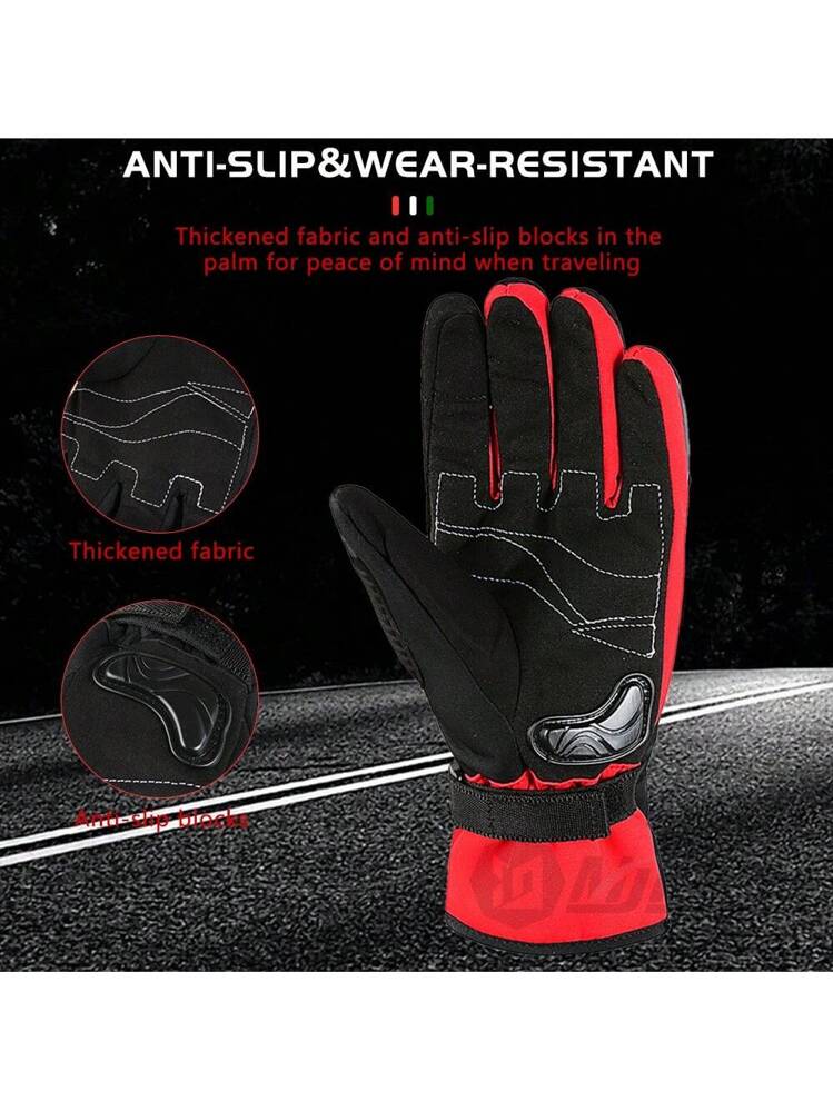 2 Paia Guanti Invernali Termici Antivento Uomo Donna, Touch Screen, Antiscivolo Con Silicone, Per Corsa Bici, Nero M