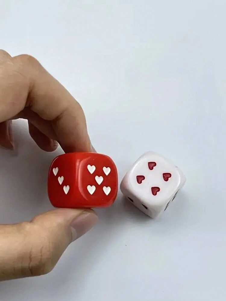 2/Set Of 25mm Heart-Shaped Dice - Perfect For Home Games, Parties, And RPG Board Games!,Adult Party Games Suitable For Halloween/Christmas/Thanksgiving